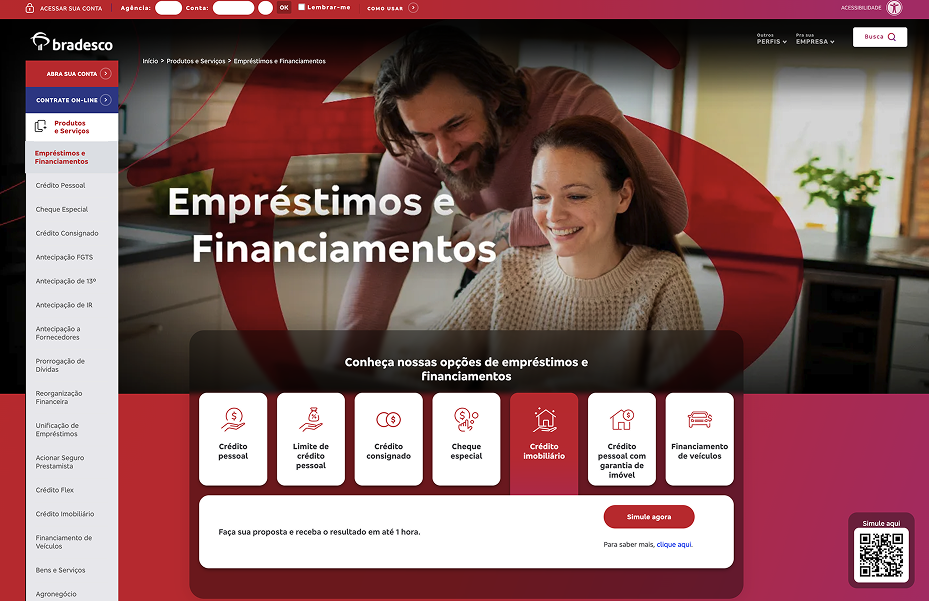 Landing page – Empréstimos e Financiamentos