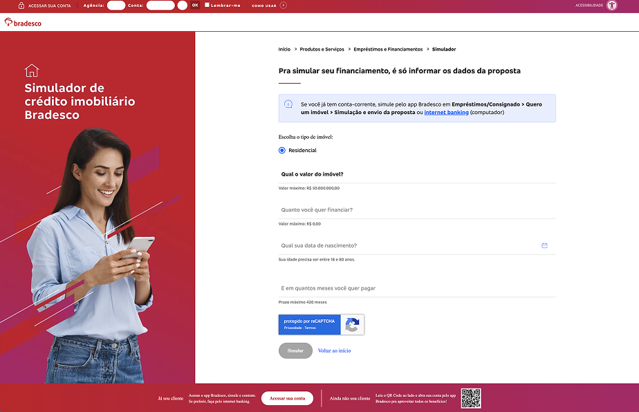 Formulário do simulador – Estado inicial